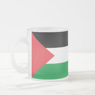 Pequeña jarra de vidrio escarpada con bandera de P