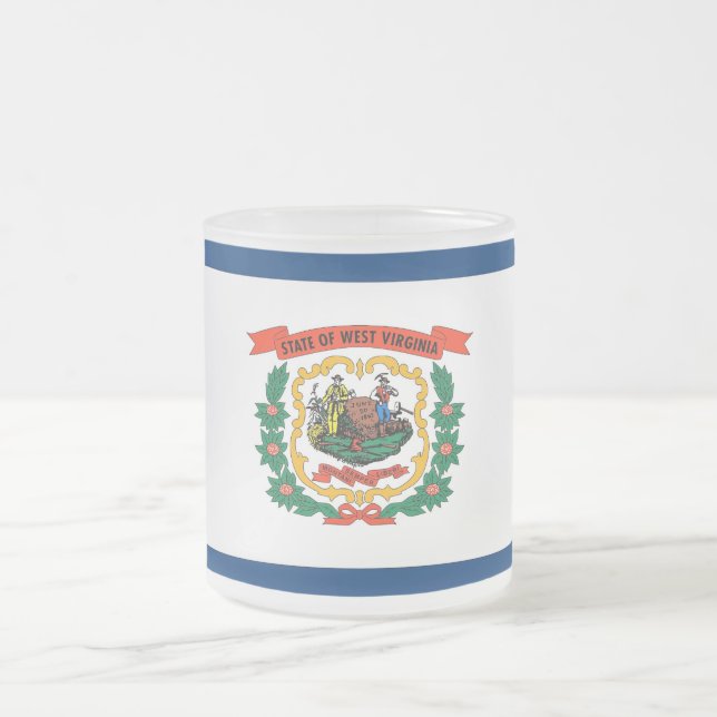 Pequeña jarra de vidrio escarpada con bandera de V (Centro)