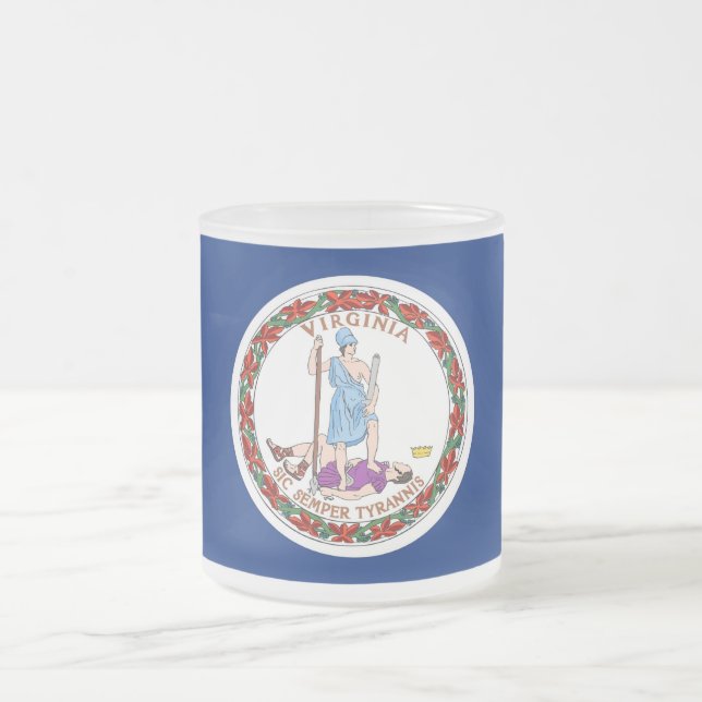 Pequeña jarra de vidrio escarpada con bandera Virg (Centro)