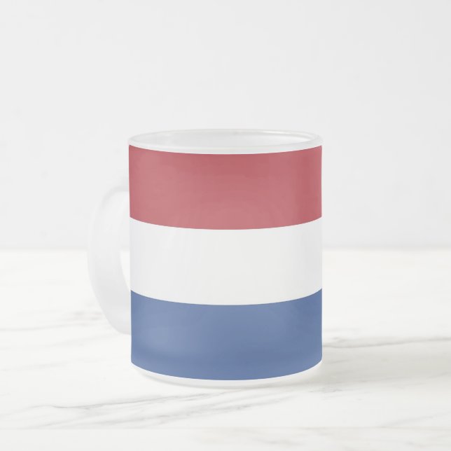 Pequeña jarra de vidrio esmerilada con bandera de  (Anverso izquierdo)
