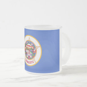 Pequeña jarra de vidrio esmerilada con bandera de 