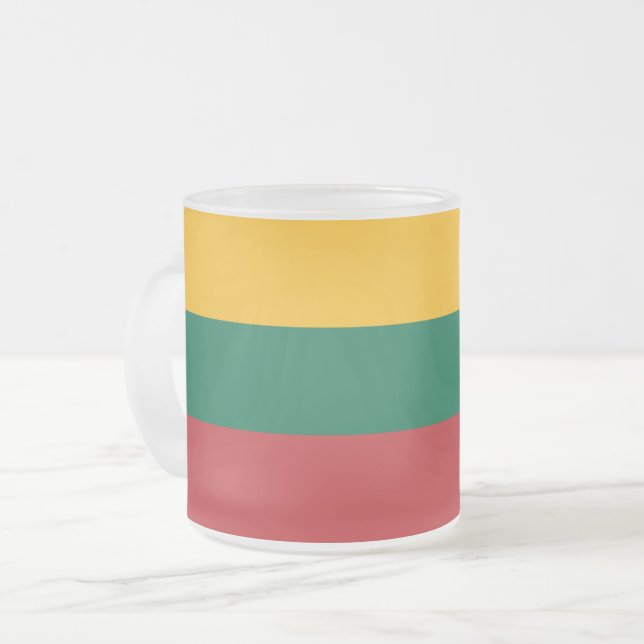 Pequeña jarra de vidrio esmerilada con bandera de  (Anverso izquierdo)