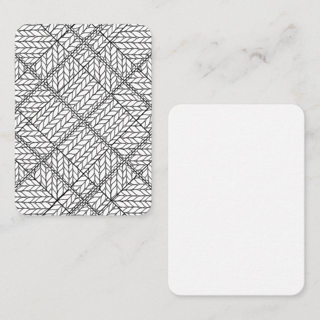 Pequeña KNIT DE BLANCO DE ARGILLO 3.5x2.5 Tarjeta plana /  (Anverso / Reverso)