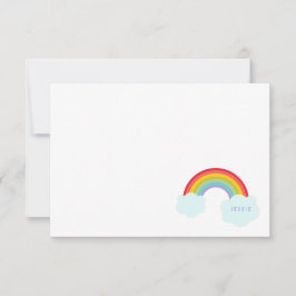 Pequeña La tarjeta plana del arco iris retro embroma los