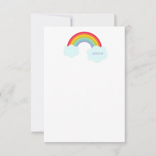 Pequeña La tarjeta plana del arco iris retro embroma los