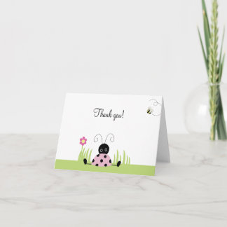 Pequeña Ladybug (Rosa) doblado Gracias notas