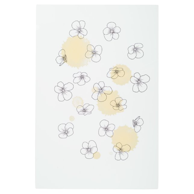 Pequeña Línea floral mínima Arte mural Metalizado (Anverso)