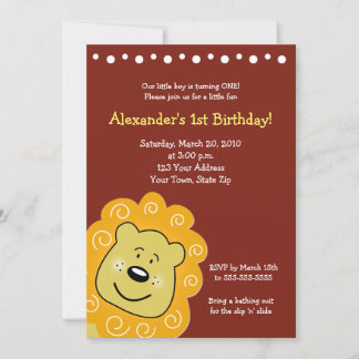 Pequeña Lion BIRTHDAY Invitación 5 x 7