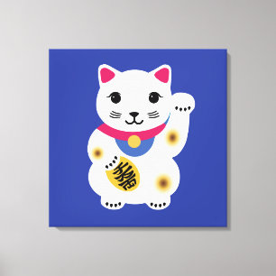 Pequeña lona de arte afortunada del gato