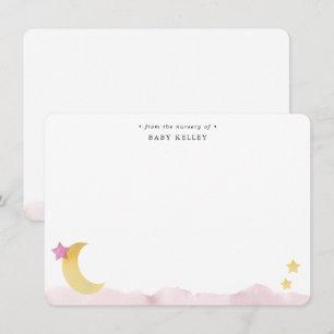 Pequeña Luna y Estrellas, Tarjeta plana personalizada de a