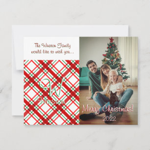 Pequeña Madras Chequear tarjeta de Navidades de Plaid