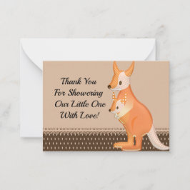 Pequeña Mamá canguro y su bebé, tarjeta de agradecimiento