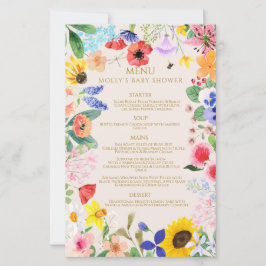 Pequeña mamá de flores silvestres en el menú de Ba