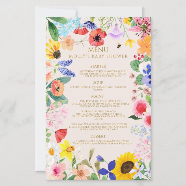 Pequeña mamá de flores silvestres en el menú de Ba (Anverso)