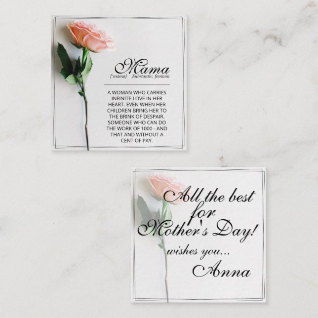 Pequeña Mamá - Simplemente irremplazable | Tarjeta clásica (Anverso / Reverso)