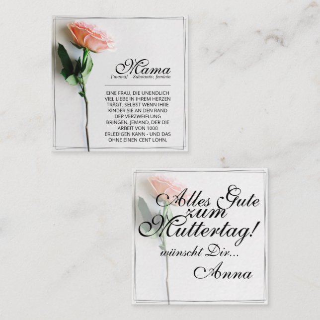 Pequeña Mamá - Simplemente irremplazable | Tarjeta clásica (Anverso / Reverso)