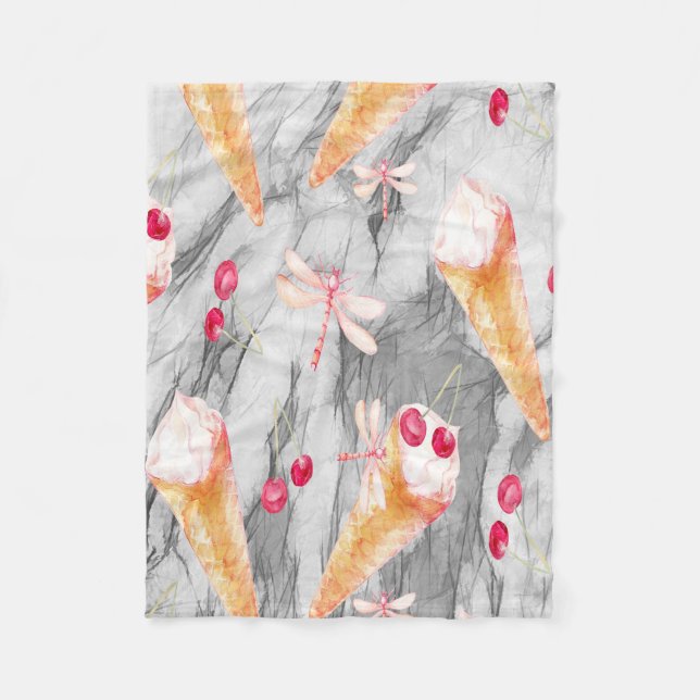 Pequeña manta de flores con los tonos de helado (Anverso)