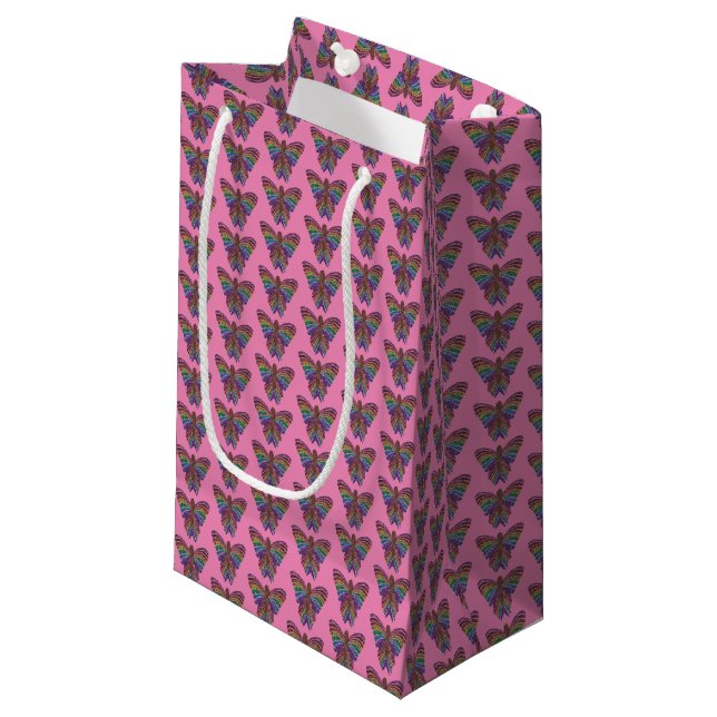 Pequeña Mariposa arcoiris (rosa) - Bolsa de regalo (Angulo Anverso)