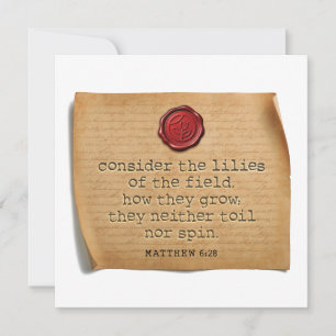 Pequeña MATEO 6:28 - Tarjeta Personalizada