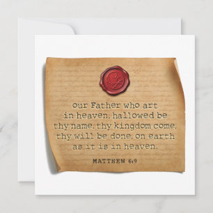 Pequeña MATEO 6:9 - Tarjeta Personalizada