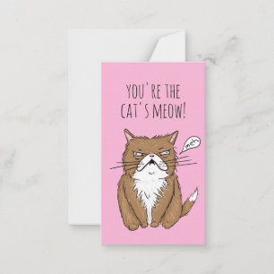Pequeña Mini El día de San Valentín tarjeta de gato dibujo