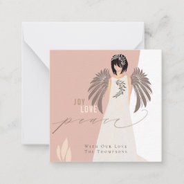 Pequeña MINI TAMAÑO Joy Love Peace Angel Tarjeta de vacaci