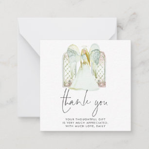 Pequeña MINI Tarjeta de agradecimiento de Angel White Wh