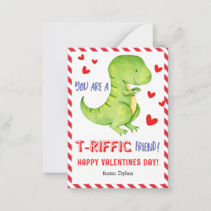 Pequeña Mini tarjeta de San Valentín Dinosaur T-Rex Class 