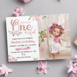 Pequeña Miss Maravillosa Chica Invitación de cumpl