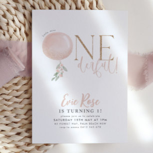 Pequeña Miss OneMaravillosa Chica Invitación a cum