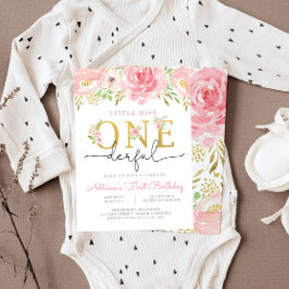 Pequeña Miss OneMaravillosa Invitación de cumpleañ