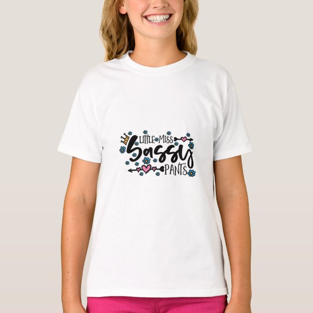 Pequeña Miss Sassy Pants Chica camiseta (Anverso)