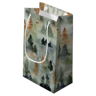 Pequeña Misty Forest Birday   Bolsa de regalo de jubilació