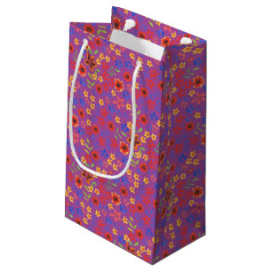Pequeña Moda retro Ditsy Floral en una bolsa de regalo peq