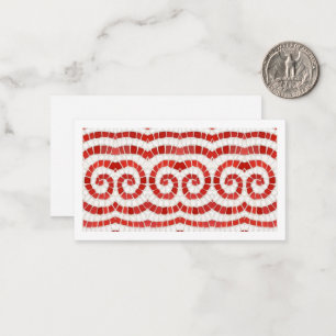 Pequeña MOSAICO IÓNICO ROJO 3.5x2 Tarjeta Plana