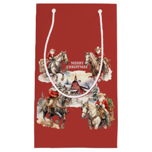 Pequeña Navidades occidentales rojos en bolsa de regalo a