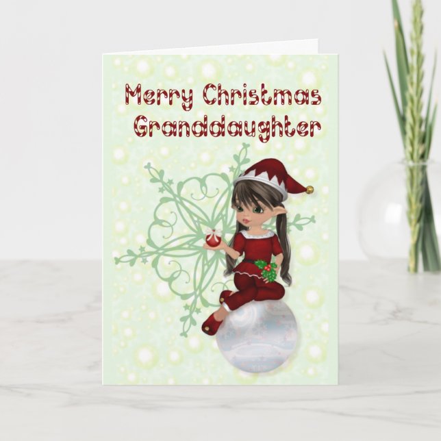 Pequeña nieta de las Felices Navidad del duende (Anverso)