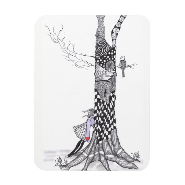 Pequeña niña pequeña imán 3" x 4" (Vertical)