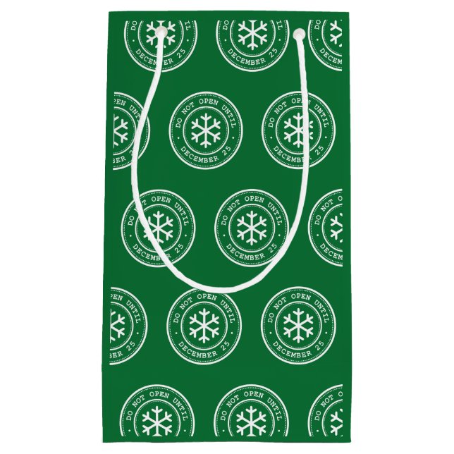 Pequeña No abrir hasta el 25 de diciembre Bolsa de regalo  (Anverso)