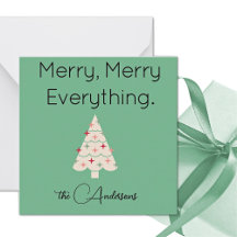 Nombre || Tarjeta plana de Navidad moderna y alegr