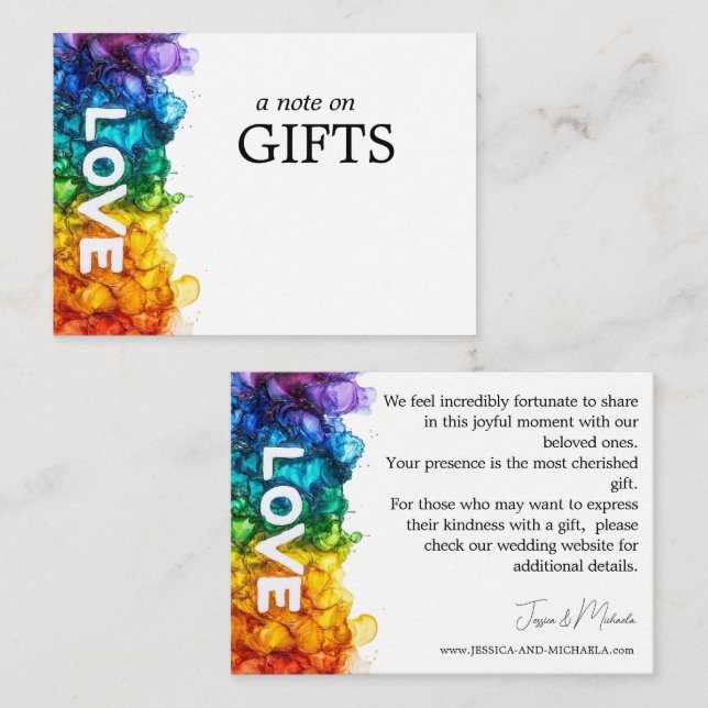 🌈 Pequeña Nota De Regalo LGBTQ Pintada Con Amor (Anverso / Reverso)