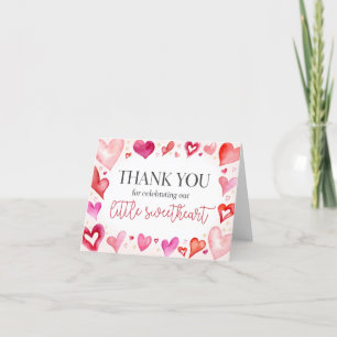 Pequeña novia gracias tarjeta cumpleaños o bebé