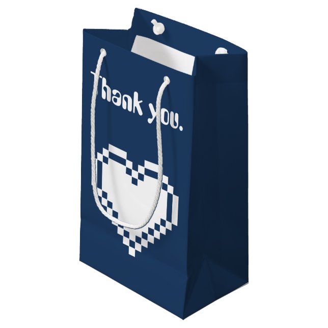 Pequeña Nuestros Corazones de 8 Bits en Bolsa de Regalo Az (Angulo Anverso)