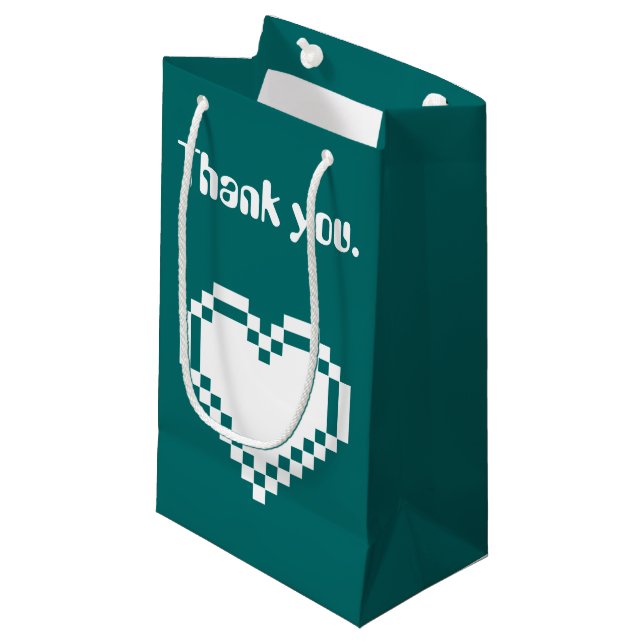 Pequeña Nuestros Corazones de 8 Bits en Bolsa de Regalo de (Angulo Anverso)