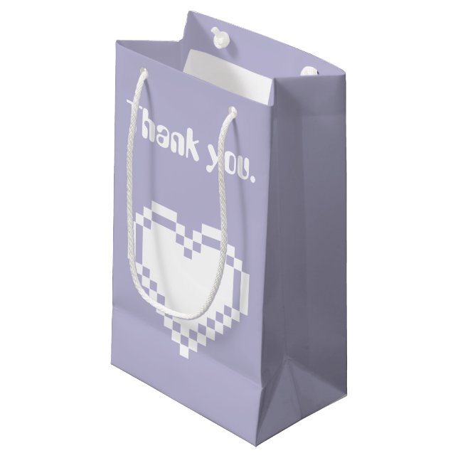 Pequeña Nuestros corazones de 8 bits en la bolsa de regalo (Angulo Anverso)
