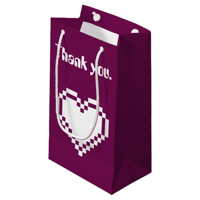 Pequeña Nuestros corazones de 8 bits en la bolsa de regalo (Angulo Anverso)