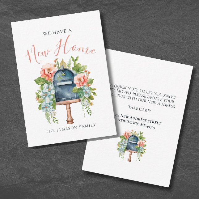 Pequeña Nuevo cambio de la tarjeta de dirección en el hoga (We Have Moved Change Of Address Card)