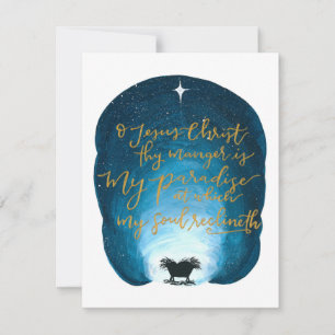 Pequeña Oh Jesucristo, Tu Manger Es Tarjeta Plana