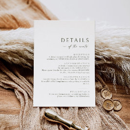 Pequeña Olive Green, la tarjeta de información de detalles