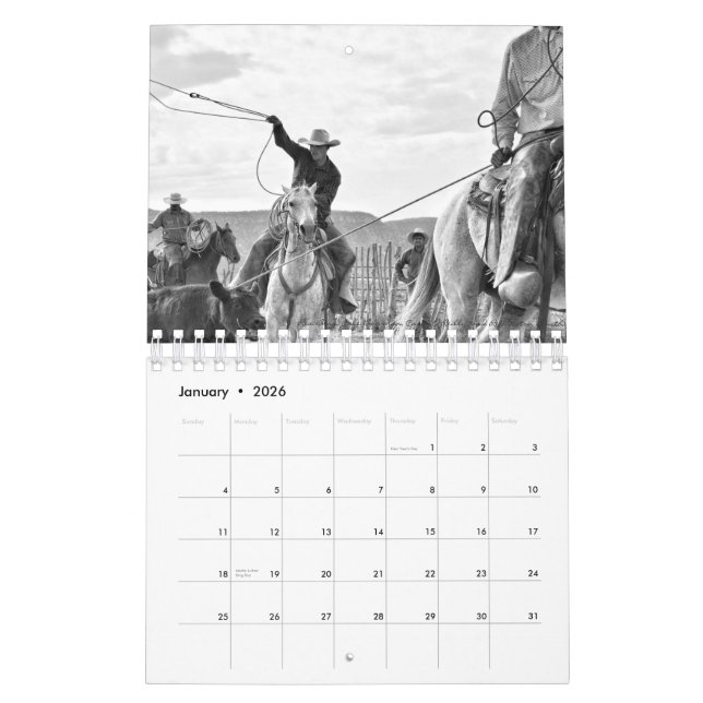 Pequeña oscilación perezosa un calendario blanco y (Jan 2026)